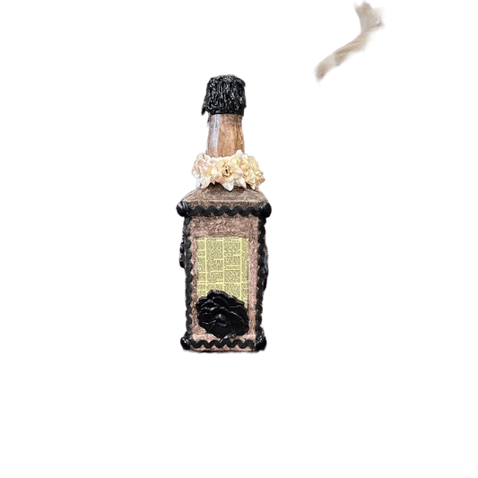 Decorative Jack Daniel’s bottle Black & Pink Roses Sheet Music Trim - Stylin Spirit