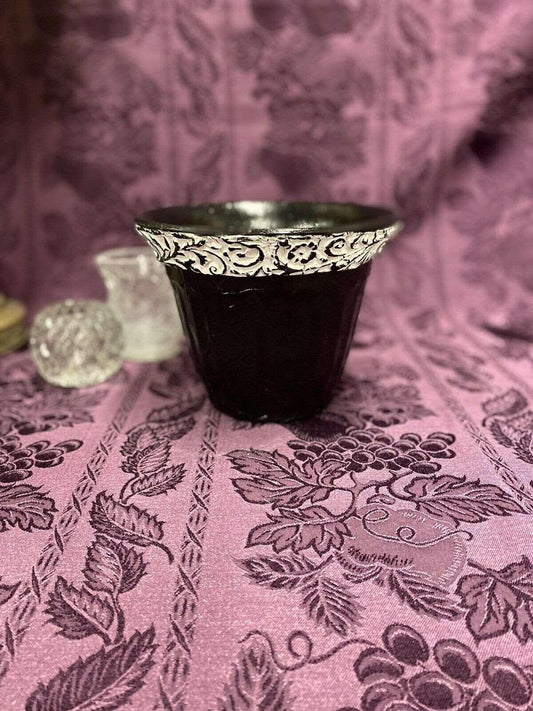 Hand Painted Flower Pot Black White - Stylin Spirit