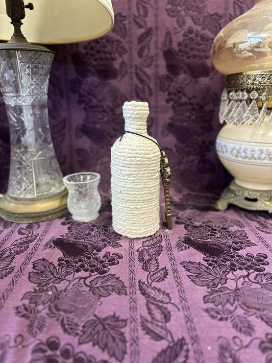 Upcycled Vodka Bottle Decor with Cream tones with Key, Home details with Wrapped finish, view 2