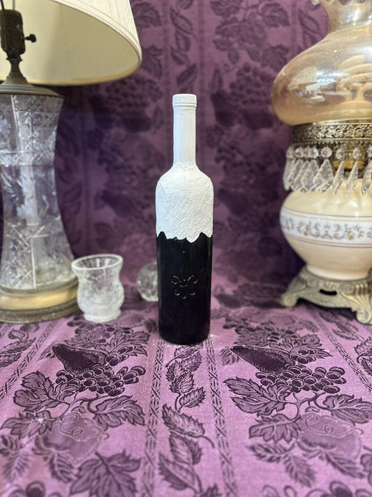 Decorative Wine Bottle Black & White - Stylin Spirit