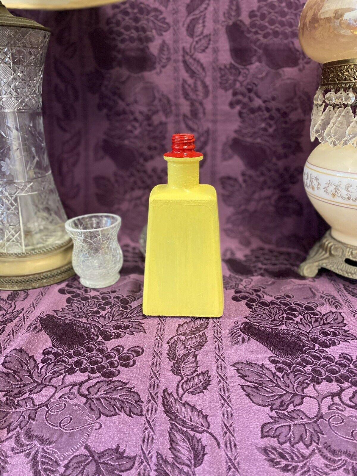 Hand-Painted Upcycled Glass Bottle with Red, Yellow tones with Flower, Sunflower details with Stained Glass, hand-painted finish, view 3
