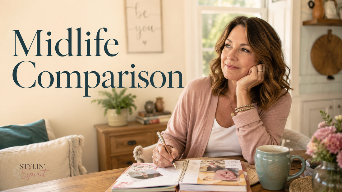 Reader-centered hero image for Embracing Your Own Definition of Success, showing a woman journaling and reflecting in a relaxed, lived-in space.