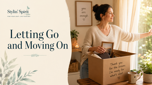 Reader-centered hero image for Finding Bliss, showing a woman letting go and moving forward in a peaceful, light-filled home environment.