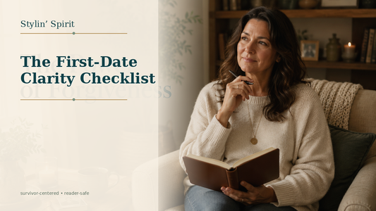 Warm Stylin’ Spirit hero image for The First-Date Clarity Checklist, showing a calm checklist or planning moment for dating with clarity and self-trust.