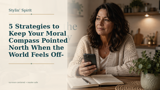 Reader-centered hero image for 5 Strategies to Keep Your Moral Compass Pointed North When the World Feels Off-Course, showing a survivor-safe, non-clinical home-life moment that feels relatable rather than expert-led.