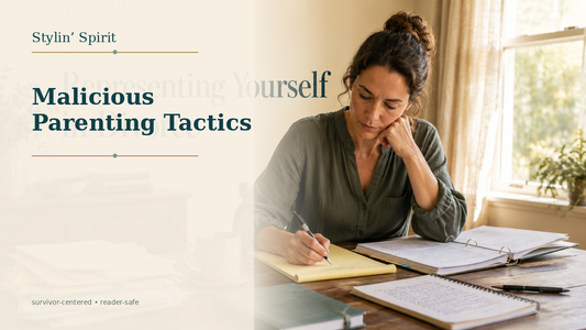 Reader-centered hero image for The Sinister Power of Parenting: How Malicious Tactics Affect the Innocence of Children, showing a parent with paperwork in a private, grounded home setting.