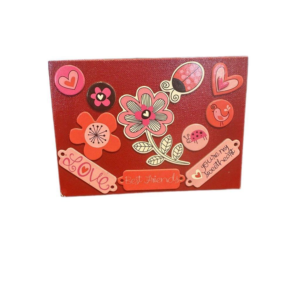 5x7 Canvas Refrigerator Magnet Red With Love Theme - Stylin Spirit