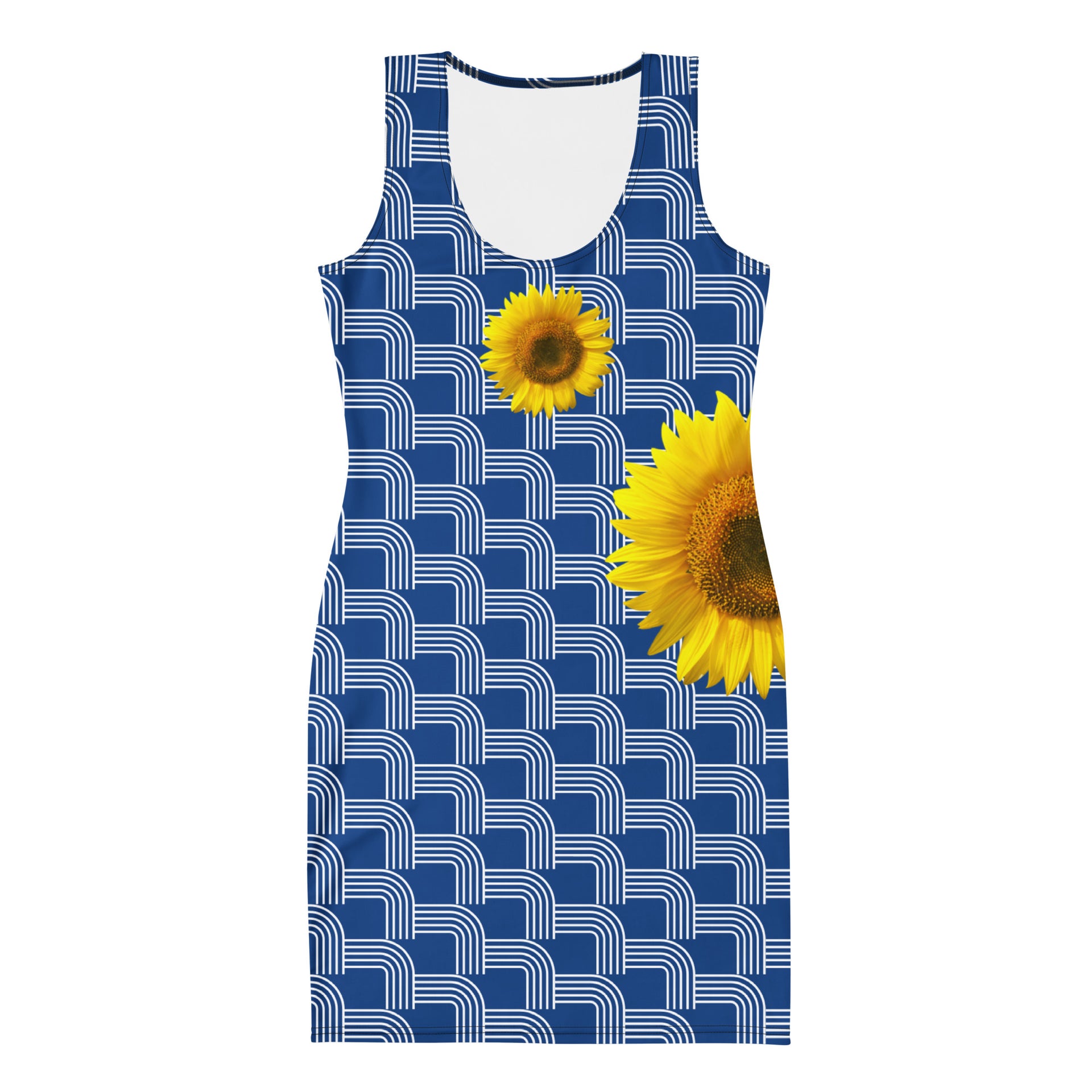Bodycon dress - Blue Geometric