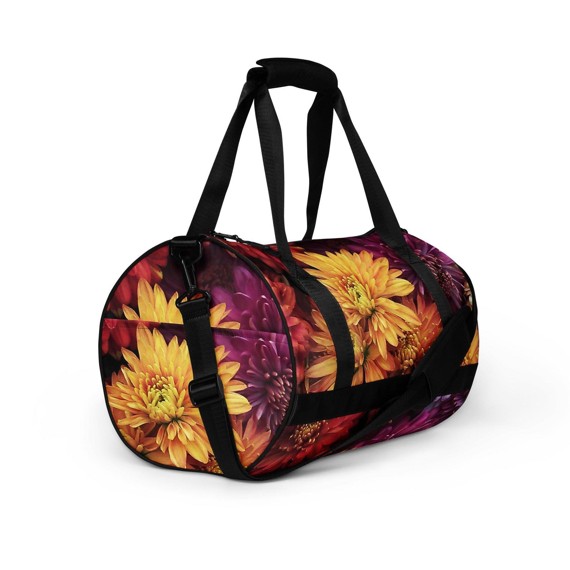 All-over print gym bag - Fall Flowers - Stylin Spirit