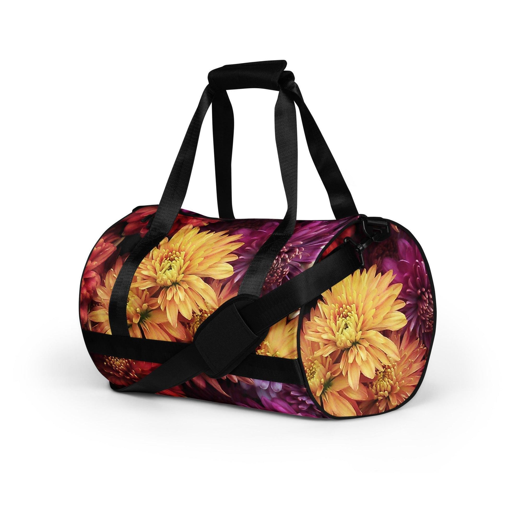 All-over print gym bag - Fall Flowers - Stylin Spirit