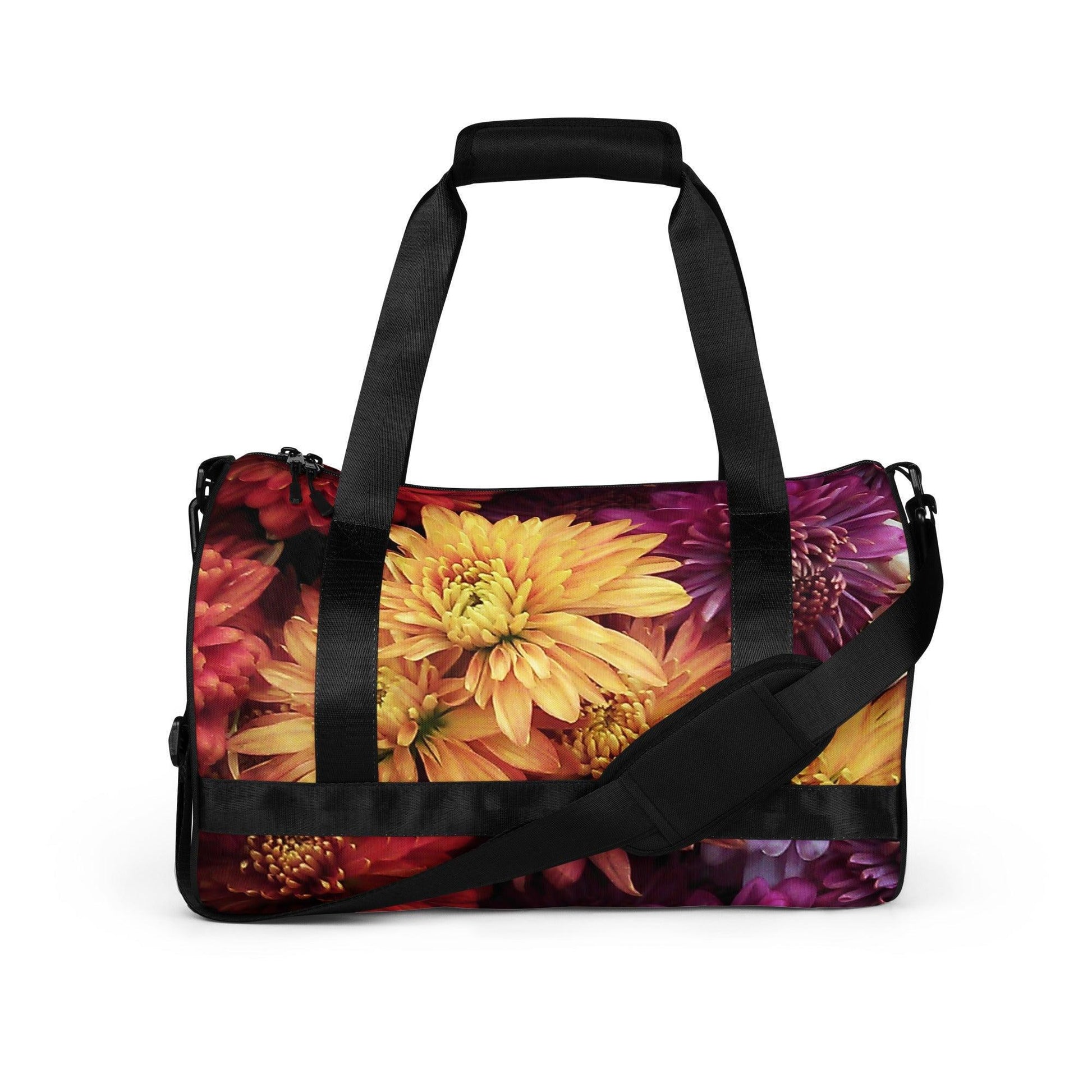 All-over print gym bag - Fall Flowers - Stylin Spirit