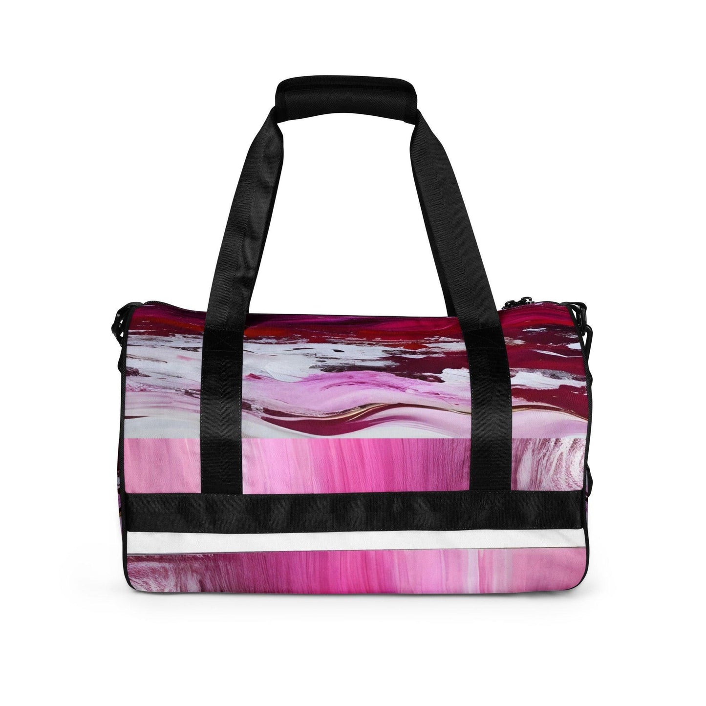 All-over print gym bag - Pink Paint Pour - Stylin Spirit