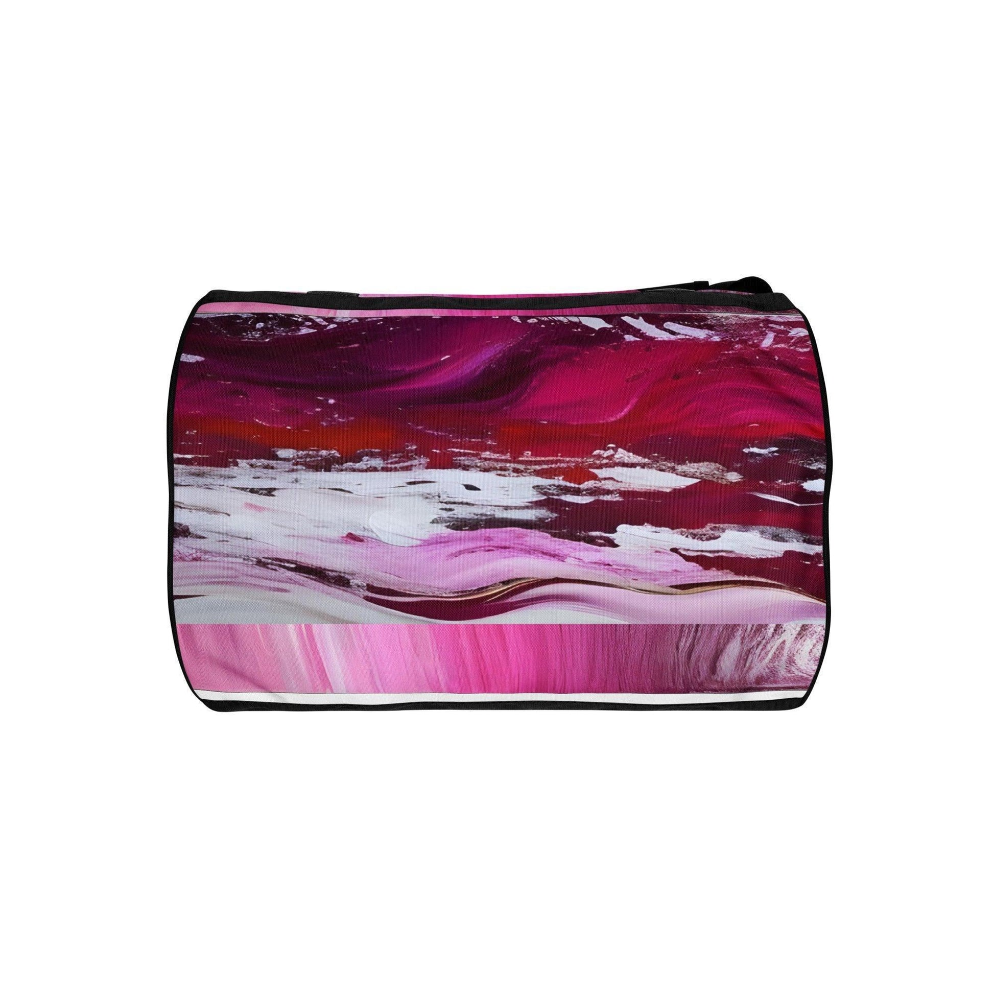 All-over print gym bag - Pink Paint Pour - Stylin Spirit