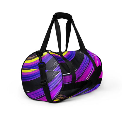 All-over print gym bag - Purple Paint Pour - Stylin Spirit