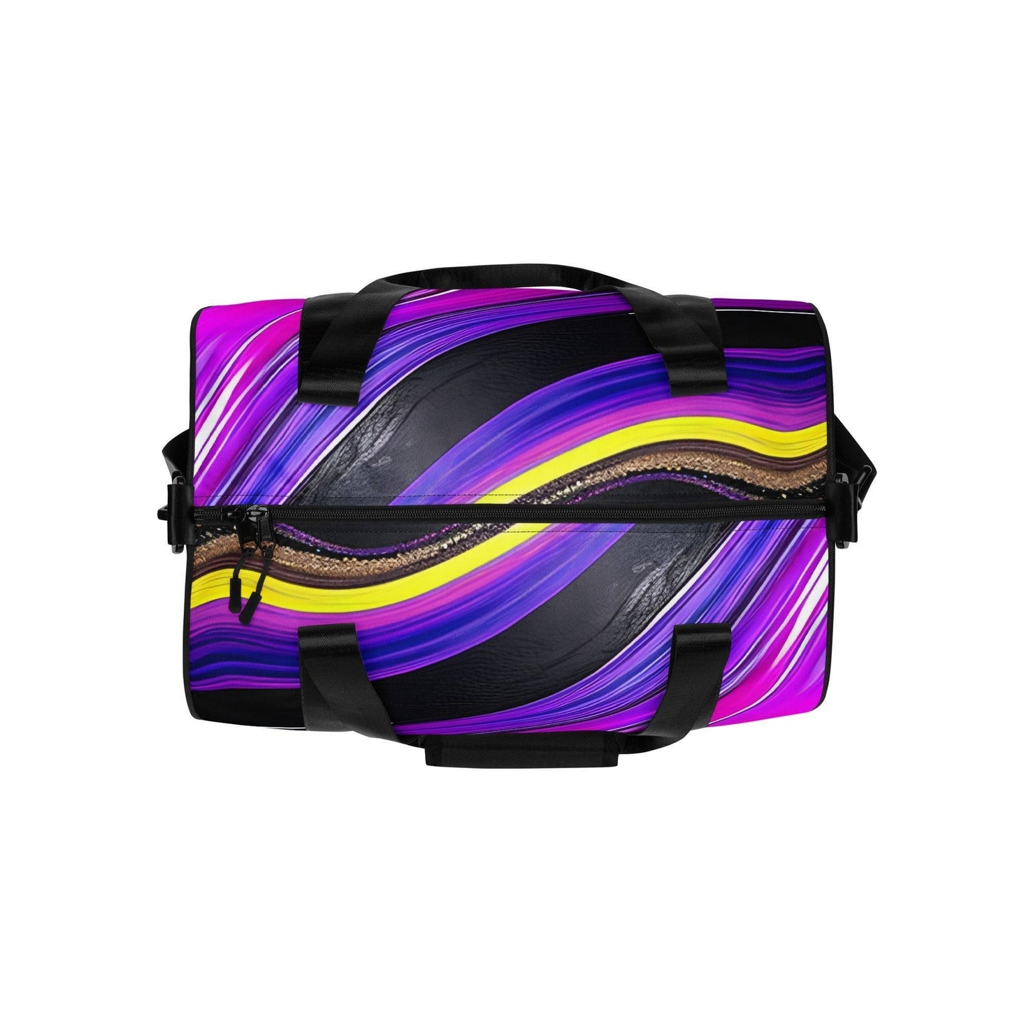 All-over print gym bag - Purple Paint Pour - Stylin Spirit
