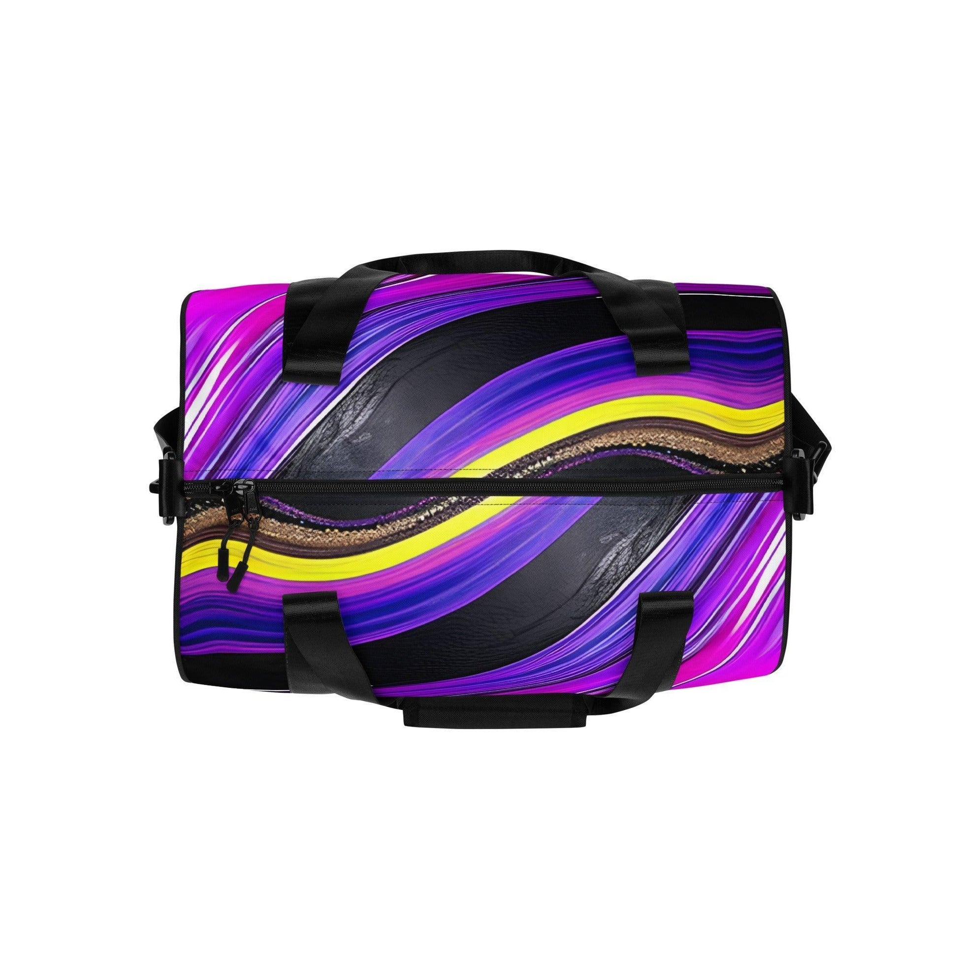 All-over print gym bag - Purple Paint Pour - Stylin Spirit