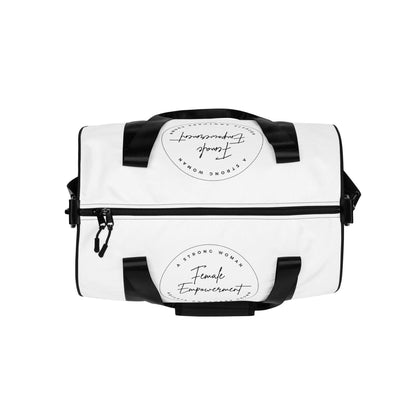 All-over print gym bag - White - Female Empowerment - Stylin Spirit
