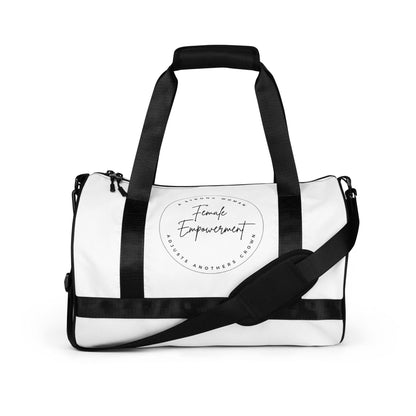 All-over print gym bag - White - Female Empowerment - Stylin Spirit