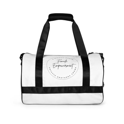 All-over print gym bag - White - Female Empowerment - Stylin Spirit