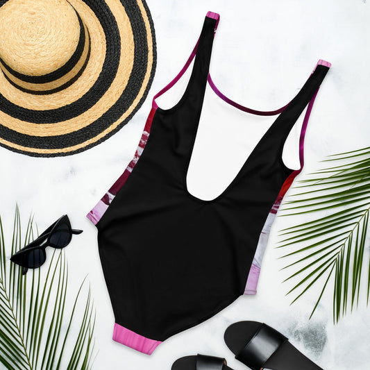 One-Piece Swimsuit - Pink Paint Pour - Stylin Spirit