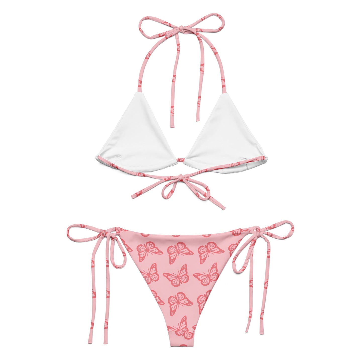 All - over print recycled string bikini - Pink Buterfly - Stylin Spirit