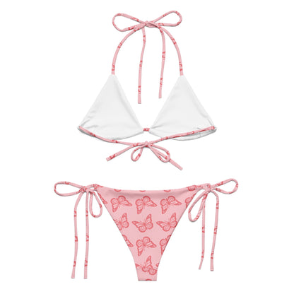 All - over print recycled string bikini - Pink Buterfly - Stylin Spirit
