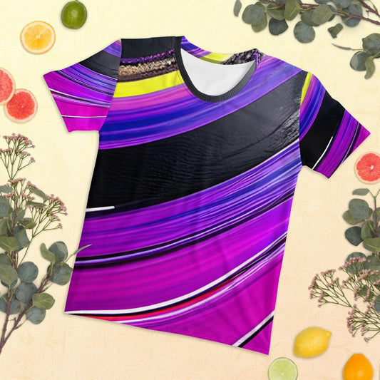 Women's T-shirt - Purple Paint Pour - Stylin Spirit