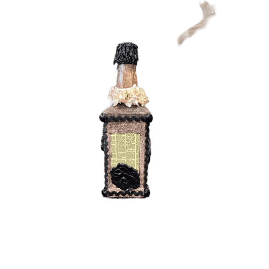 Decorative Jack Daniel’s bottle Black & Pink Roses Sheet Music Trim - Stylin Spirit