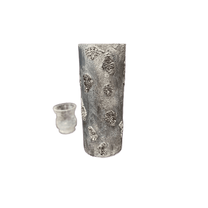 Custom Stained Glass Vase Vintage Faux Concrete Cement 16” - Stylin Spirit