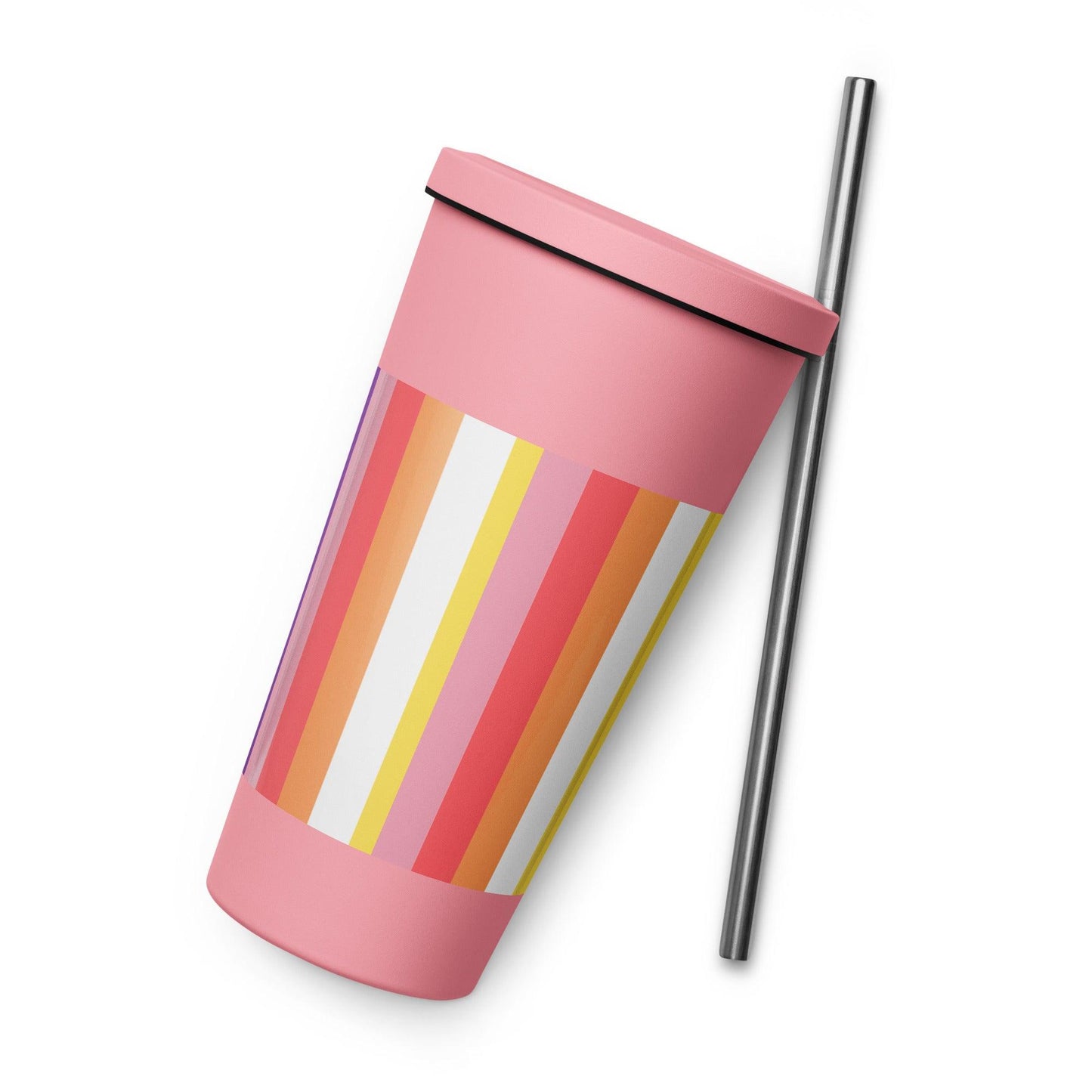 Insulated tumbler with a straw - Rainbow - Stylin Spirit