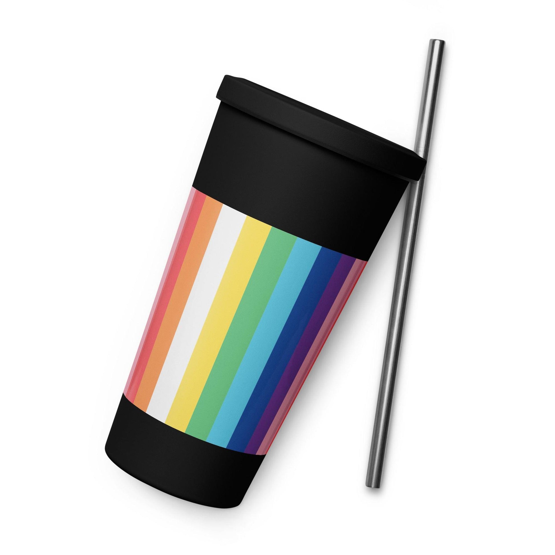 Insulated tumbler with a straw - Rainbow - Stylin Spirit