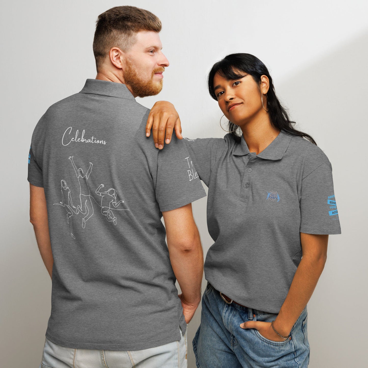 Premium pique polo shirt - Celebrations - Autism Awareness! - Stylin Spirit
