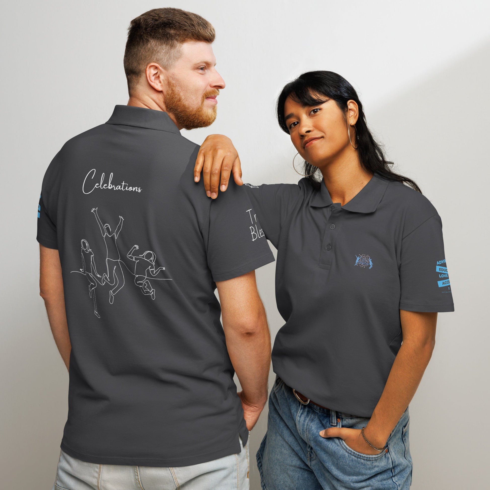 Premium pique polo shirt - Celebrations - Autism Awareness! - Stylin Spirit