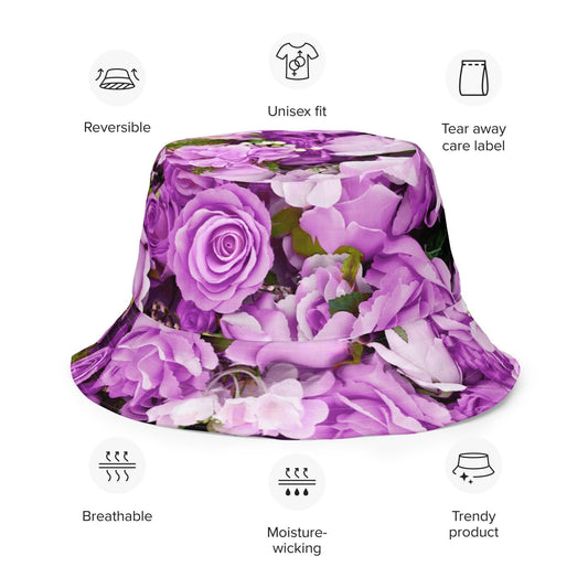 Reversible bucket hat - Lavender Flowers - Stylin Spirit