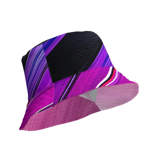 Reversible bucket hat - Purple & Pink Paint Pour - Stylin Spirit