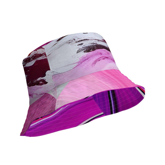 Reversible bucket hat - Purple & Pink Paint Pour - Stylin Spirit