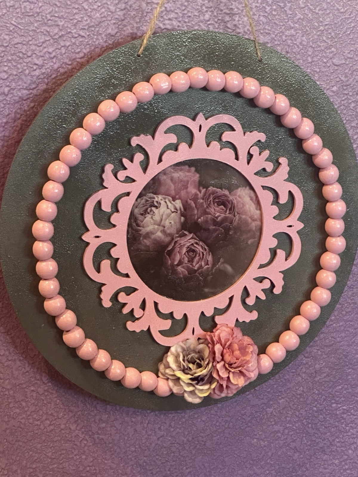 Door Sign Hanger Wall Art Gray Lavender Entryway Bedroom Bathroom