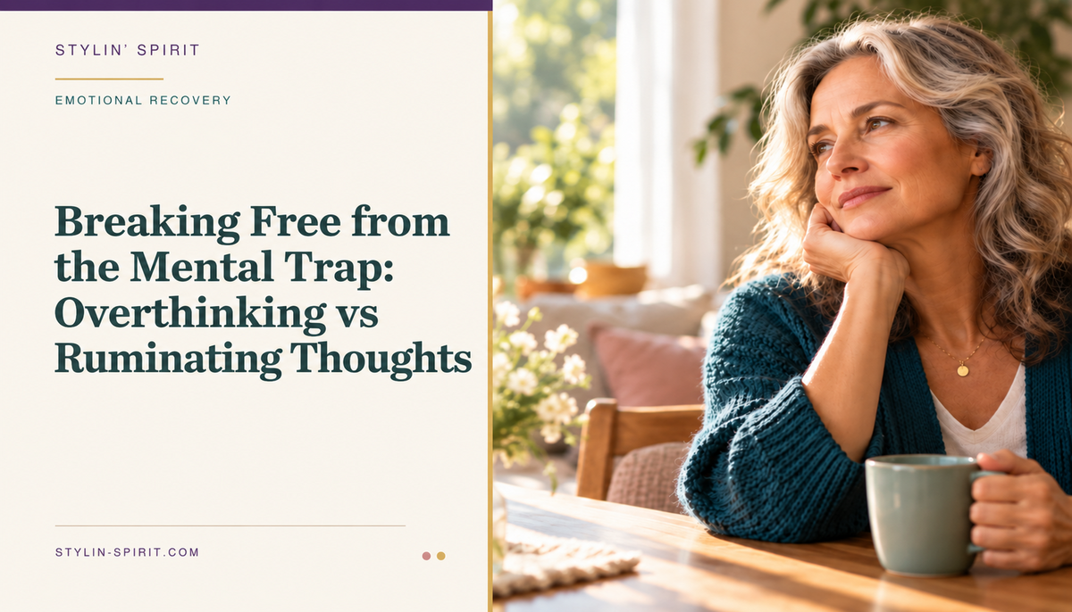 Stylin’ Spirit hero image for Breaking Free from the Mental Trap: Overthinking vs Ruminating Thoughts.