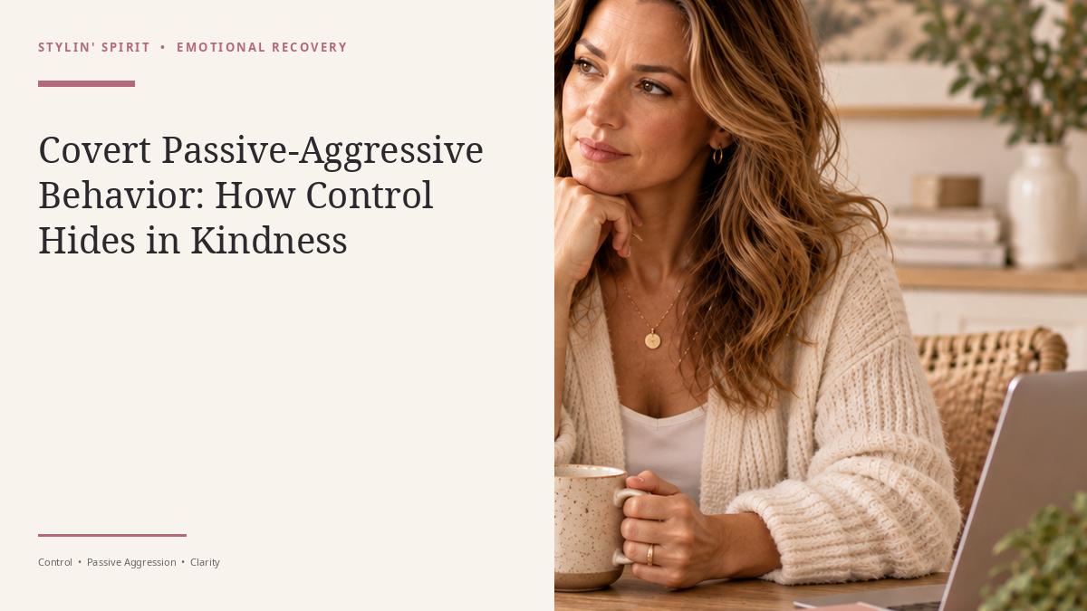 Stylin’ Spirit hero image for Covert Passive-Aggressive Behavior: How Control Hides in Kindness.