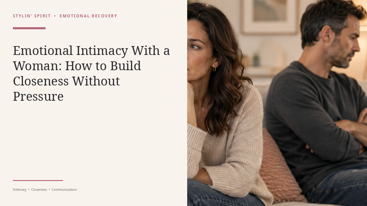 Stylin’ Spirit hero image for Emotional Intimacy With a Woman: How to Build Closeness Without Pressure.