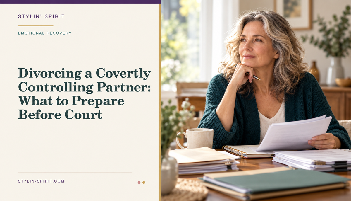 Stylin’ Spirit hero image for Divorcing a Covertly Controlling Partner: What to Prepare Before Court.