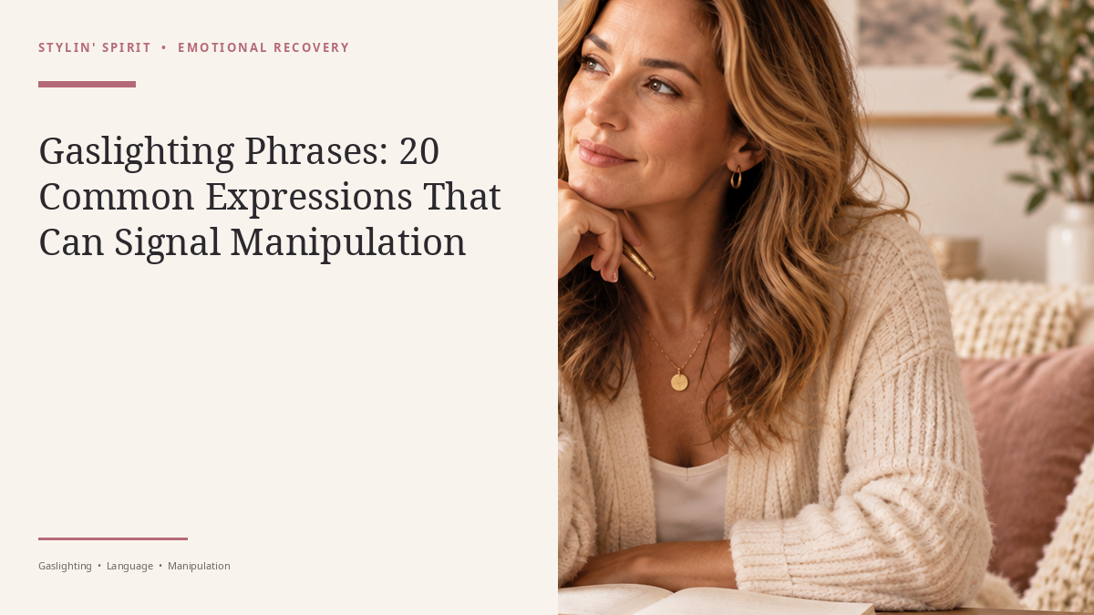 Stylin’ Spirit hero image for Gaslighting Phrases: 20 Common Expressions That Can Signal Manipulation.