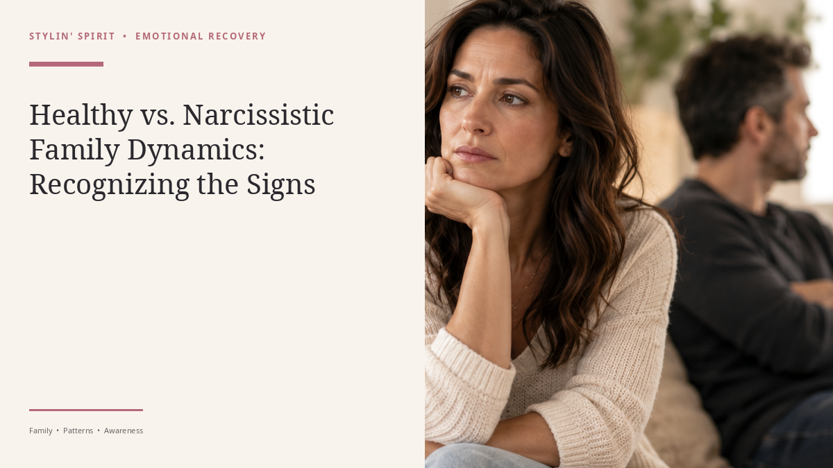 Stylin’ Spirit hero image for Healthy vs. Narcissistic Family Dynamics: Recognizing the Signs.