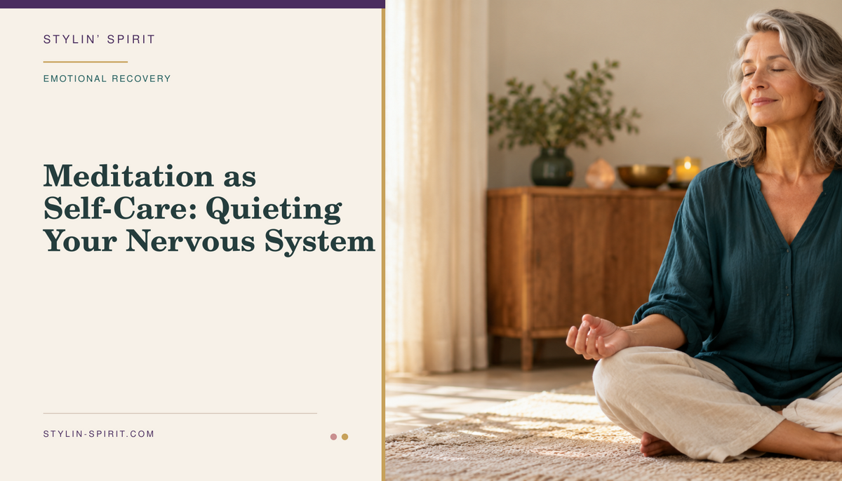 Stylin’ Spirit hero image for Meditation as Self-Care: Quieting Your Nervous System.