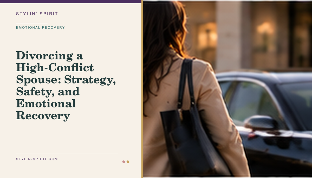 Stylin’ Spirit hero image for Divorcing a High-Conflict Spouse: Strategy, Safety, and Emotional Recovery.