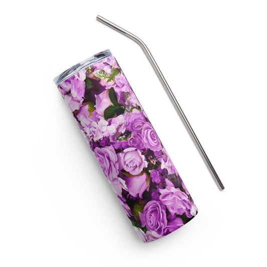 Stainless steel tumbler - Lavender Flowers - Stylin Spirit