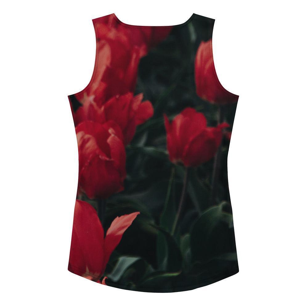 Sublimation Cut & Sew Tank Top - Red Flowers - Stylin Spirit