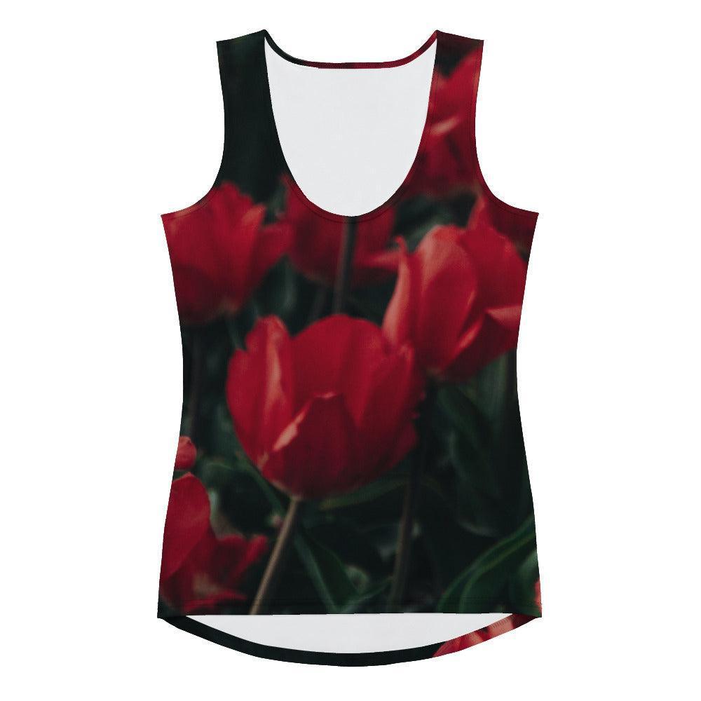 Sublimation Cut & Sew Tank Top - Red Flowers - Stylin Spirit