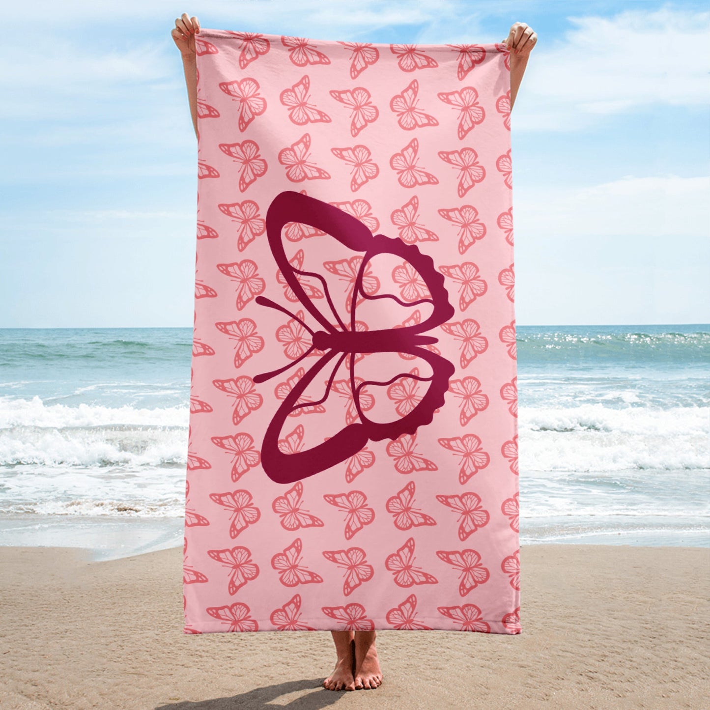Towel - Pink Butterfly - Stylin Spirit