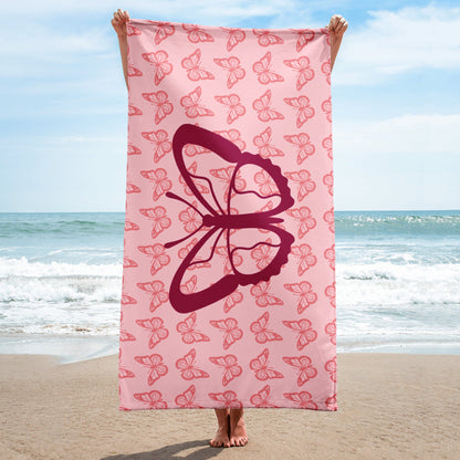 Towel - Pink Butterfly - Stylin Spirit